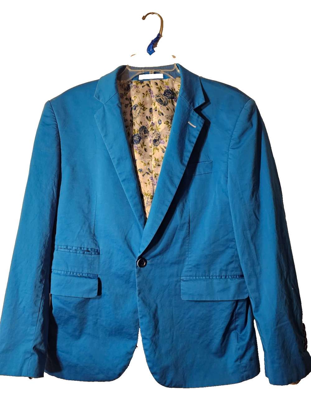 Tailored Recreation Premium Mens Jacket Blazer Medium Blue Floral Lining